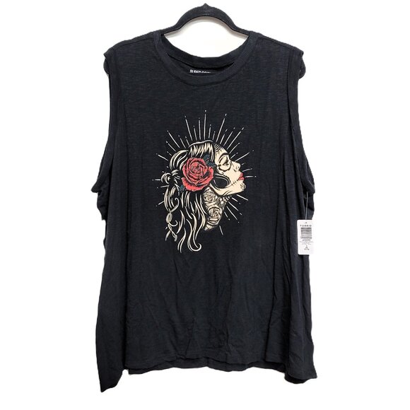 NEW Torrid 3 Muerte Classic Fit Super Soft Crew Neck Tank Black 3X 22 24 - Picture 5 of 10
